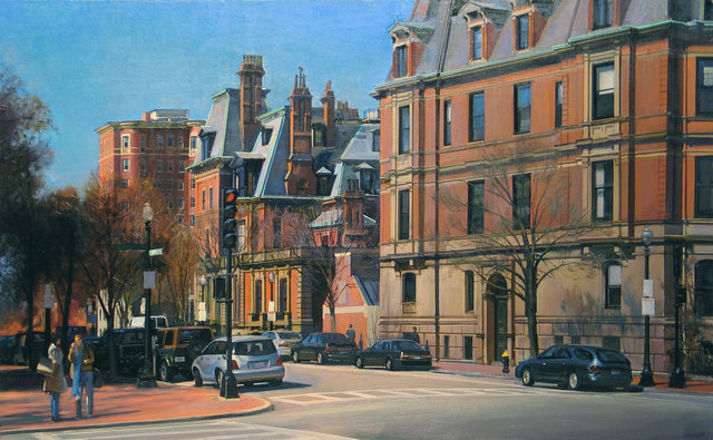 Joel Babb, ‘Corner of Dartmouth Street, Back Bay, Boston’, 2005, Painting, Oil on linen mounted to masonite, Vose Galleries