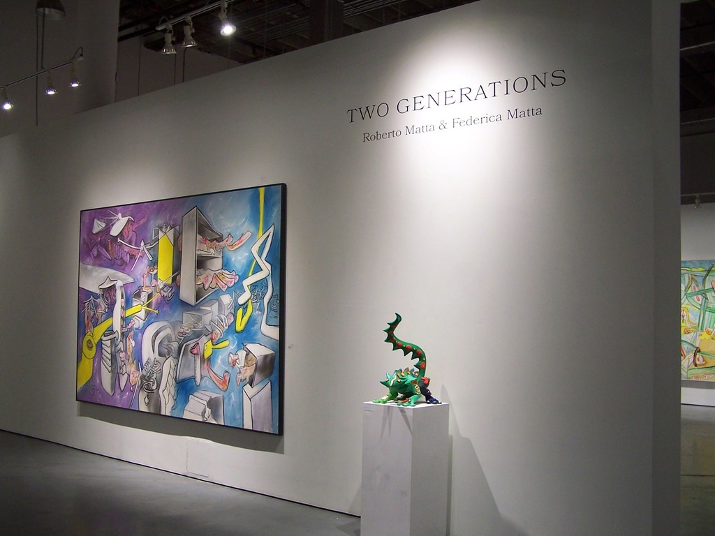 "Flux de psycho-espace" and "Small Iguana" in the "Two Generations: Roberto Matta & Federica Matta" exhibition "Flux de psycho-espace" and "Small Iguana" in the "Two Generations: Roberto Matta & Federica Matta" exhibition