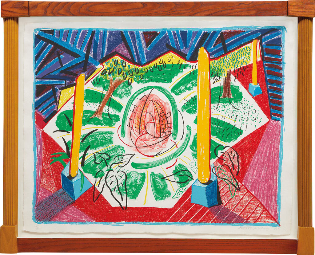 David Hockney - Views of Hotel Well II, from Moving Focus Series