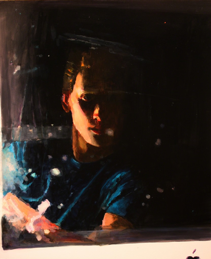 Mike; Mac Reflection
20"x 16"
oil on wood panel Mike; Mac Reflection
20"x 16"
oil on wood panel
