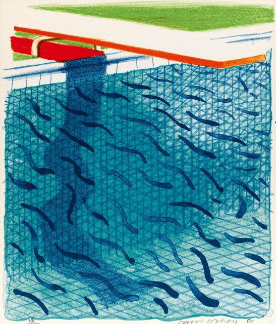 David Hockney, ‘Pool made with paper and blue ink for book’, 1980, Frestonian Gallery