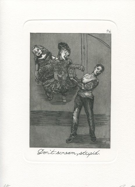 Emily Lombardo, ‘Don't scream stupid, from The Caprichos’, 2016, Print, Etching and aquatint, Childs Gallery