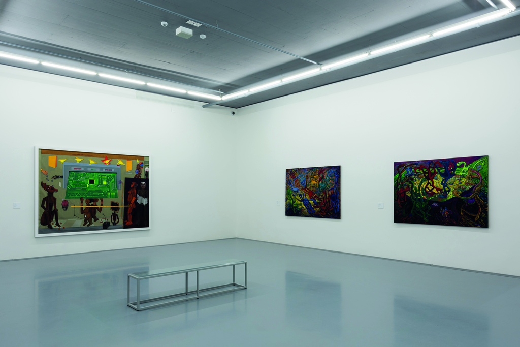 Five Bhobh: Painting at the End of an Era. Politics theme. Installation view. ©Zeitz MOCAA. Five Bhobh: Painting at the End of an Era. Politics theme. Installation view. ©Zeitz MOCAA.