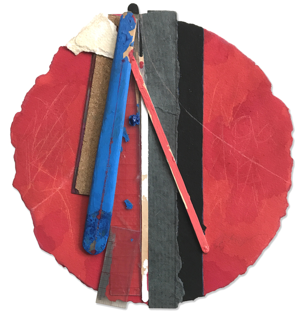 Bruce Dorfman, ‘Well. Then....’, 2020, Painting, Watercolor, gouache, acrylic, pencil, fabric, paper, metal, cork, Elizabeth Clement Fine Art