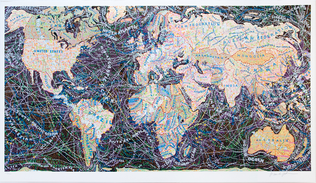 Paula Scher, ‘World Trade Routes’, 2018, Print, Screenprint, Jim Kempner Fine Art