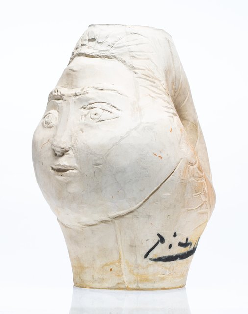 Pablo Picasso, ‘Tête de femme couronnée de fleurs’, 1954, White earthenware ceramic vase, partially engraved, with white engobe, Heritage Auctions