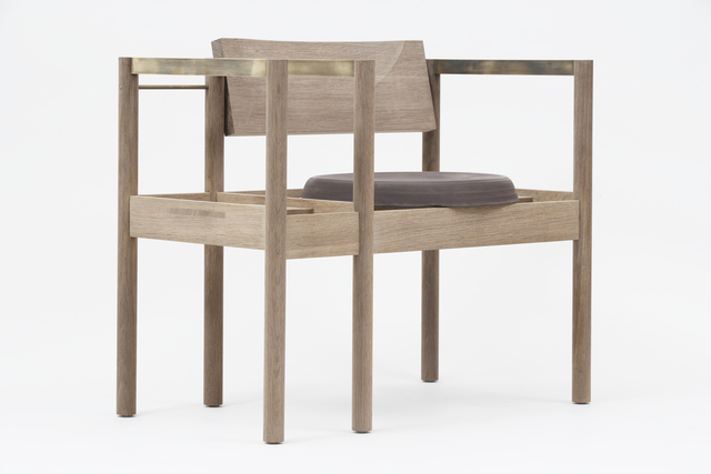 Anne Dorthe Vester & Maria Bruun, ‘The Seating 1 1/2’, 2016, Design/Decorative Art, Smoked Oak, Stoneware, and Brass, Patrick Parrish Gallery