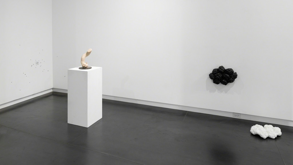 Plane of Scattered Pasts at Upfor, featuring video by Quayola (not shown) and sculpture by Heidi Schwegler. Photo by Mario Gallucci. Plane of Scattered Pasts at Upfor, featuring video by Quayola (not shown) and sculpture by Heidi Schwegler. Photo by Mario Gallucci.