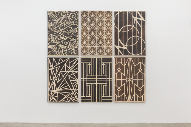 Luis Romero, ‘Rejas’, 2012-2014, Madera tallada y tinta / Carved wood and ink., Instituto de Visión