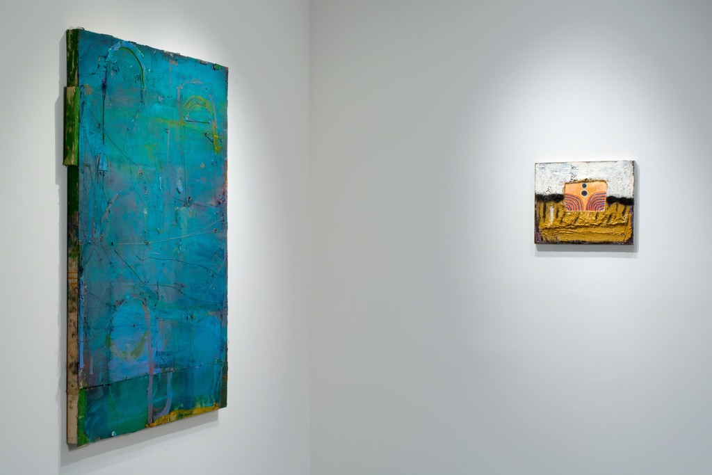 Daniel John Gadd's "Holyoake III" and an untitled work by Yevgeniya Baras at PROTO Gallery in the WE ARE WHAT THE SEAS HAVE MADE US group exhibition, curated by Catherine Haggarty Daniel John Gadd's "Holyoake III" and an untitled work by Yevgeniya Baras at PROTO Gallery in the WE ARE WHAT THE SEAS HAVE MADE US group exhibition, curated by Catherine Haggarty