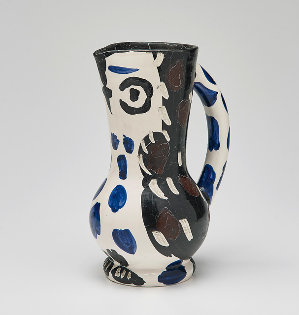 Pablo Picasso, ‘Petit pichet de hibou (Small Owl Pitcher)’, 1955, Design/Decorative Art, White earthenware turned pitcher, painted in colours with partial engraving and brushed glaze., Phillips