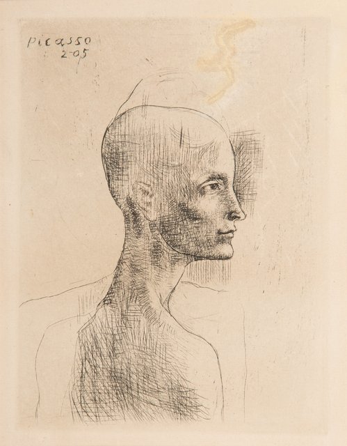 Pablo Picasso, ‘Buste d'homme, from la suite des Saltimbanques’, 1905, Print, Drypoint on Van Gelder Zonen wove paper, Heritage Auctions