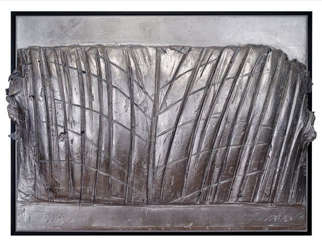 George Dunbar, ‘Geneve-Surge Series’, Painting, Gray clay with palladium leaf, Callan Contemporary