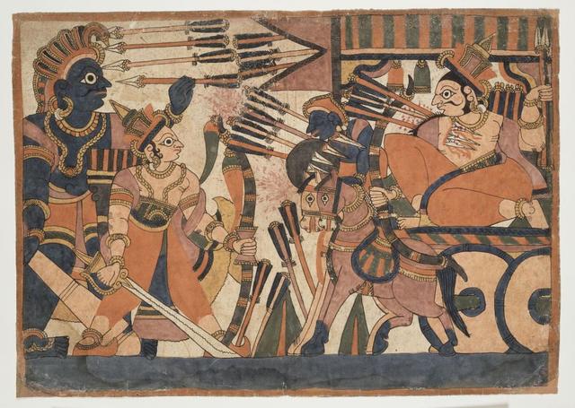 ‘Mahabharata, battle scene’, c. 1850, Musée national des arts asiatiques - Guimet