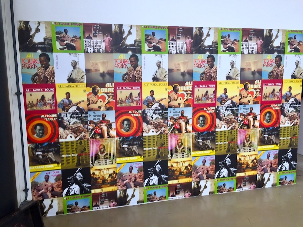 Wall of LPs representing Ali Ibrahim “Ali Farka” Touré. Image: Ben Davis. Wall of LPs representing Ali Ibrahim “Ali Farka” Touré. Image: Ben Davis.