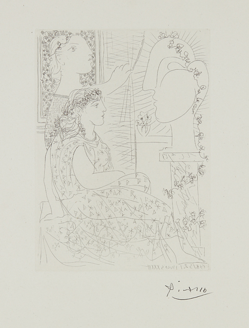 Pablo Picasso, ‘Deux modèles vêtus (Two Dressed Models), plate 42 from La suite Vollard’, 1933, Print, Etching, on Montval paper, with full margins, Phillips