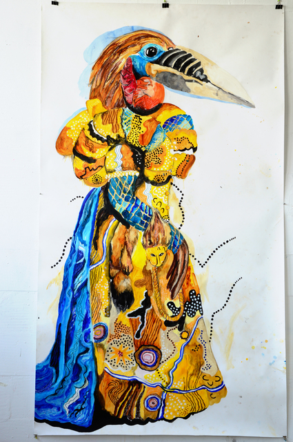 Charlotte Schleiffert, ‘Lady Rufous’, 2016, Drawing, Collage or other Work on Paper, Mixed techniques on paper, Akinci