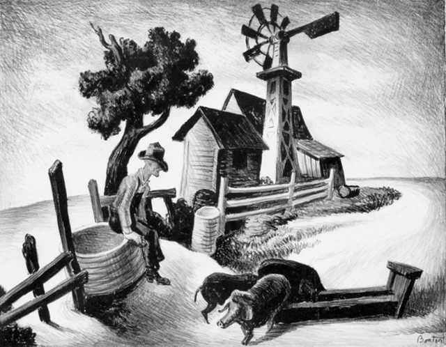 Thomas Hart Benton, ‘In the Ozarks (Homestead)’, 1938, Kiechel Fine Art