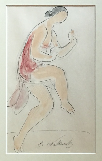 Abraham Walkowitz, ‘Isadora Duncan’, ca. 1910, Drawing, Collage or other Work on Paper, Watercolor and ink, Puccio Fine Art