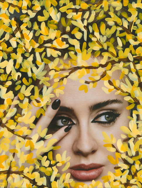 Michael De Feo, ‘‘Untitled’ (Adele by Alasdair McLellan for i-D, Winter 2015, Yellow)’, Painting, Acrylic on Magazine Page, Float-mount Framed with Museum Glass, The Garage Amsterdam