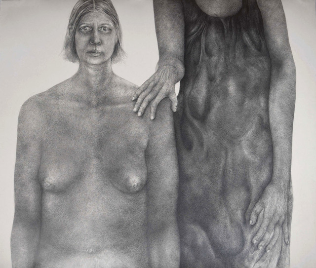 Diana Quinby, ‘Autoportrait double’, 2019, Drawing, Collage or other Work on Paper, Crayon graphite sur papier, Galerie Arnaud Lefebvre