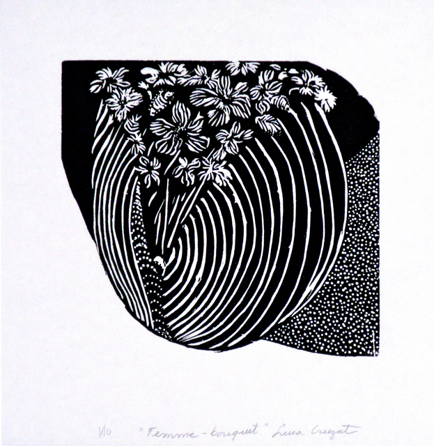 Luca Cruzat, ‘Femme Bouquet’, 2013, Print, Woodcut on masa paper, Karin Weber Gallery
