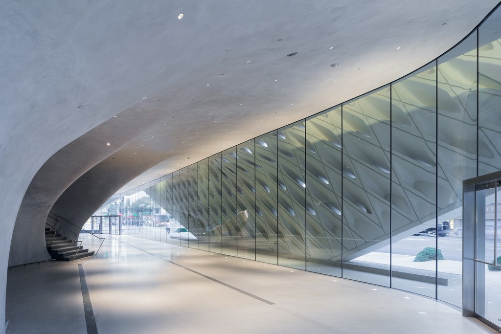 The Broad museum's lobby with interior veil; photo by Iwan Baan, courtesy of The Broad and Diller Scofidio + Renfro The Broad museum's lobby with interior veil; photo by Iwan Baan, courtesy of The Broad and Diller Scofidio + Renfro