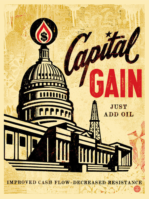 Shepard Fairey "Capital Gain" Silkscreen Print
