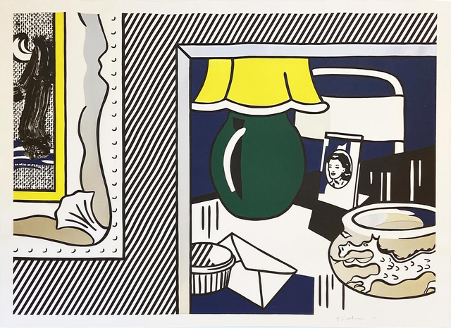 Roy Lichtenstein, ‘Two Paintings: Green Lamp from the Paintings series’, 1984, Print, Woodcut, lithograph, screenprint, and collage on Arches 88 paper, Hamilton-Selway Fine Art