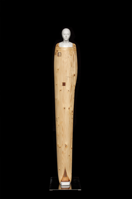 Oriano Galloni, ‘Anima Silenziosa (Silent Soul) 4’, 2014, Sculpture, White Carrara marble, wood and stainless steel, Rosenbaum Contemporary