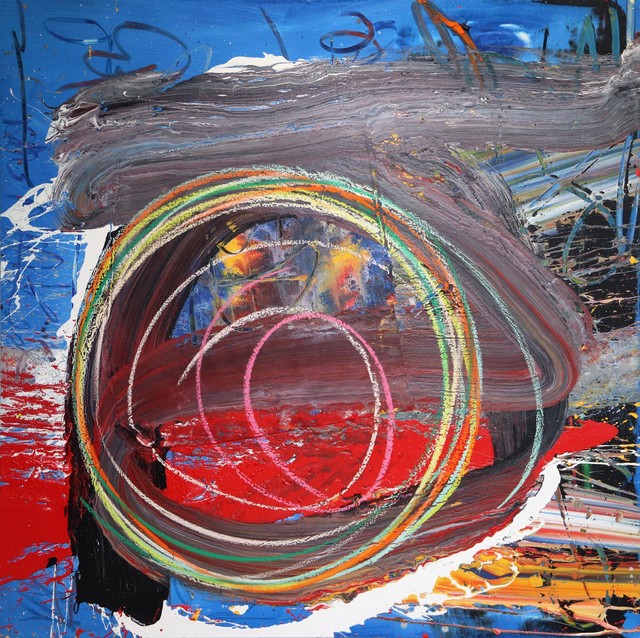 Olympio, ‘Untitled Blue’, 2018, Painting, Mixed Media on Canvas, Artspace Warehouse