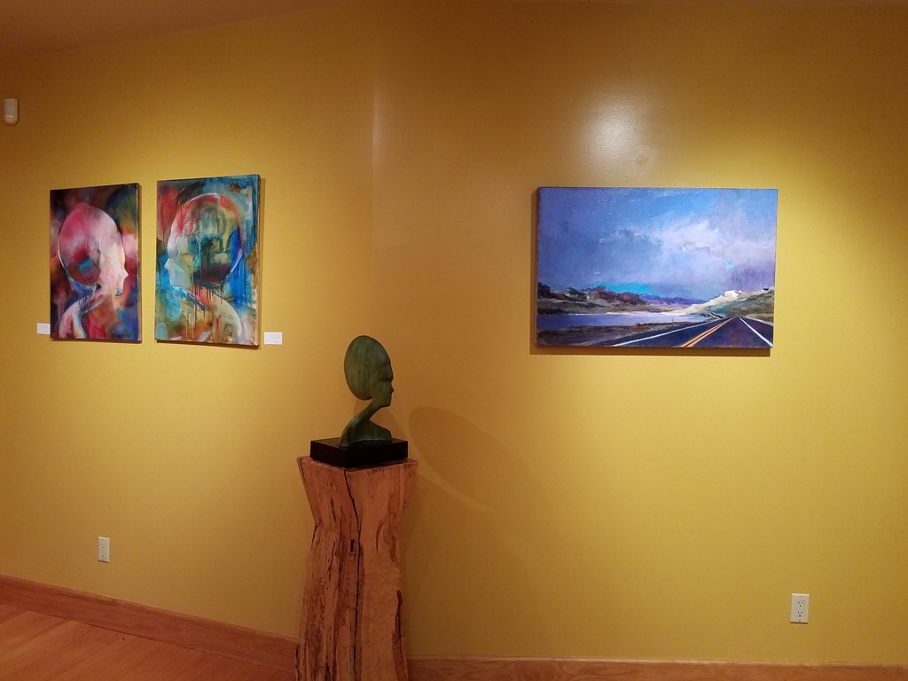 On left Hostetler oils, IKON XVI and IKON XV, IKON bronze and Sherre Wilson Liljegren's Toward Yellow Stone On left Hostetler oils, IKON XVI and IKON XV, IKON bronze and Sherre Wilson Liljegren's Toward Yellow Stone