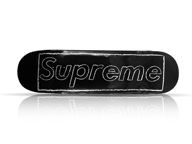 KAWS - Supreme Chalk Skateboard Deck - Yellow for Sale