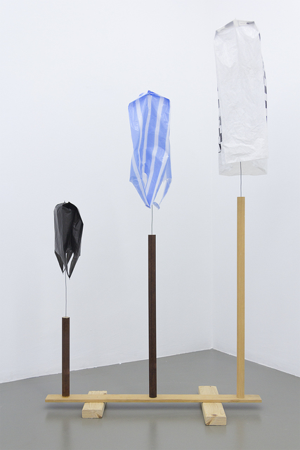 B. Wurtz, ‘Untitled (three bags)’, 2014, Sculpture, Wood, wire, plastic bags, Maisterravalbuena