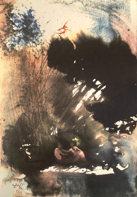 Salvador Dalí, ‘Man and Woman in The garden of Pleasure, 'Vir et Mulier in Paradiso Voluptatis', Biblia Sacra’, 1967, Mixed Media, Original Lithograph, Inviere Gallery