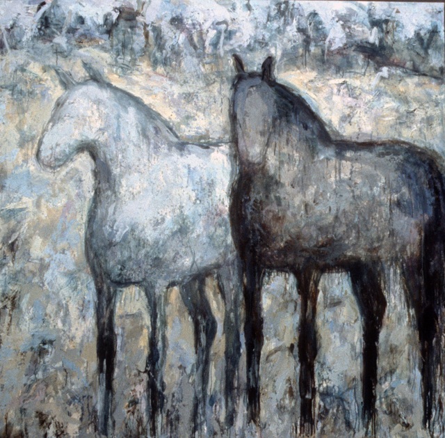 Theodore Waddell, ‘Arrow Creek Horses’, 1998, Painting, Oil and encaustic on canvas, Gerald Peters Gallery