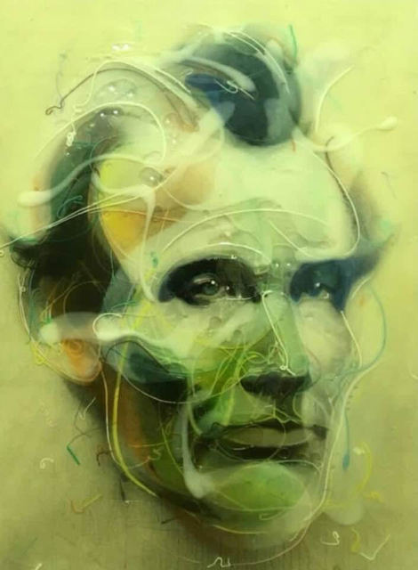 Jongwang Lee, ‘Lincoln 1860’, 2014, Painting, Acrylic, oil, resin, and sumi ink on canvas over wood panel, Susan Eley Fine Art