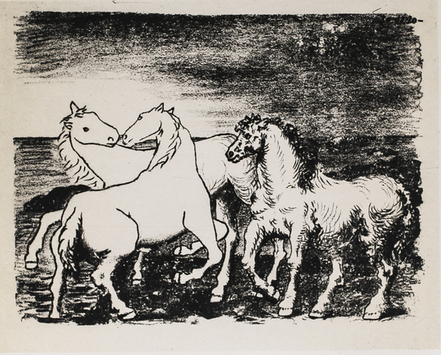 Pablo Picasso, ‘Trois Chevaux Au Bord De La Mer (Three Horses At The Edge Of The Sea), 1949 Limited edition Lithograph by Pablo Picasso’, 1949, Reproduction, Lithograph, White Cross