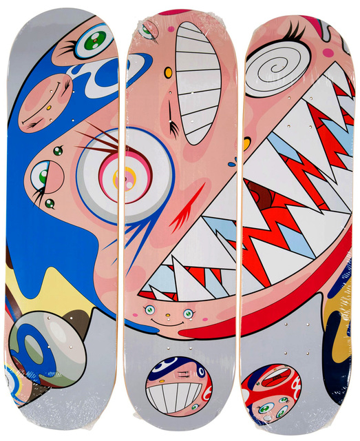 Takashi Murakami, ‘Takashi Murakami DOB Skateboard Decks (Set of 3 Takashi Murakami skate decks)’, 2018, Design/Decorative Art, Screenprint on 3 maplewood skateboard decks, Lot 180