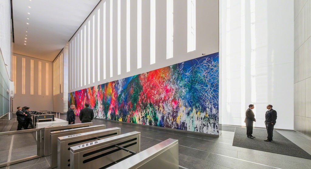 José Parlá
ONE: Union of the Senses
2014
Acrylic, Ink, Gesso and Enamel Paint on Wood.
14.5 feet by 90 feet
José Parlá
ONE: Union of the Senses
2014
Acrylic, Ink, Gesso and Enamel Paint on Wood.
14.5 feet by 90 feet