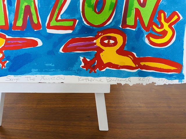 Katherine Bernhardt, ‘Save The Amazone’, 2019, Print, 12 + color screen print on 100% cotton Don Bosco 250 gr paper, The Linocut
