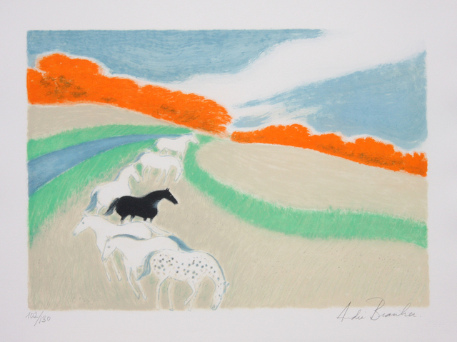 Andre Brasilier, ‘Chevaux Dans Le Pre’, 1980, Print, Lithograph, Denis Bloch Fine Art