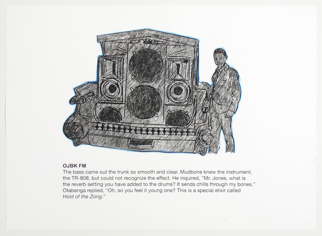 Otabenga Jones & Associates, ‘OJBK FM (Coloring Page)’, 2017, Print, Silkscreen with hand coloring, Inman Gallery