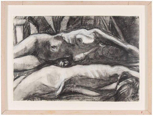 Steven Harvey, ‘Untitled (7) Figural Expressionist Nude Charcoal Drawing’, 2000-2009, Lions Gallery
