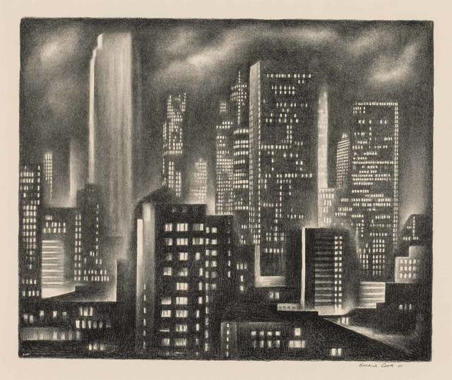 Howard N. Cook, ‘NEW YORK NIGHT (D. 162)’, 1931, Print, Lithograph, Doyle
