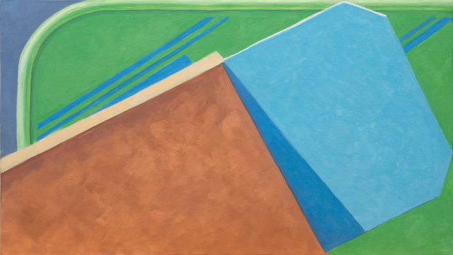 Altoon Sultan, ‘Blue Lines’, 2020, Painting, Egg tempera on calfskin parchment stretched over wood panel, McKenzie Fine Art