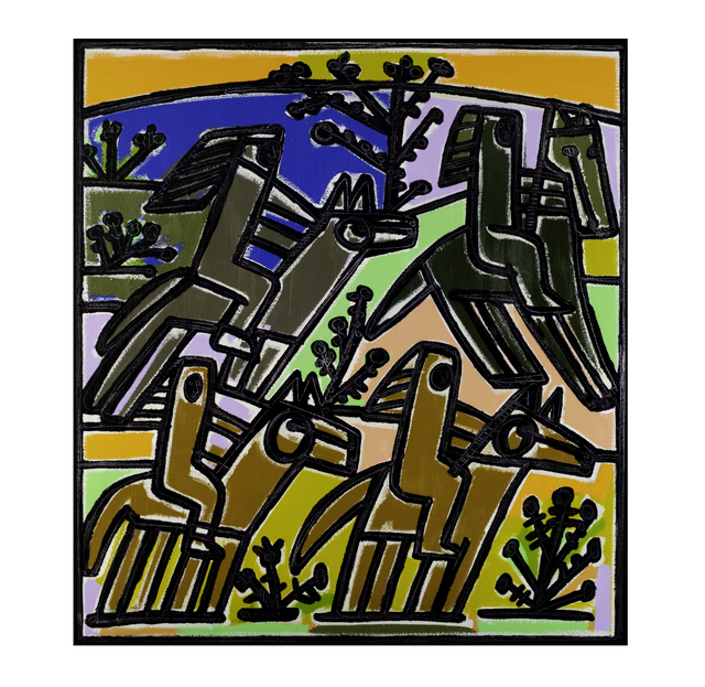 America Martin, ‘4 Chiefs and 4 Horses’, 2019, 203 Fine Art