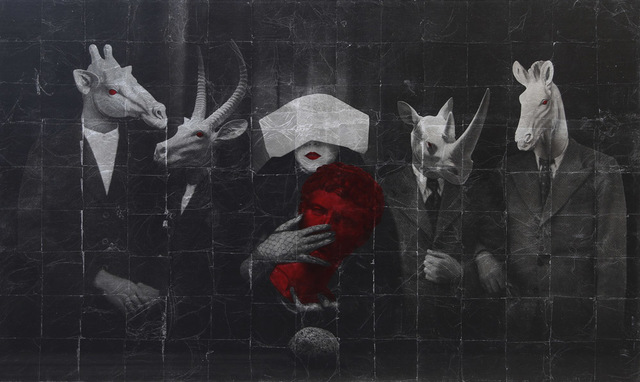 Mehdi Mirbagheri, ‘The mob wedding’, 2016, Painting, Mixed-Media on canvas, Galerie Loft