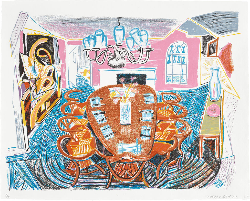 David Hockney - Tyler Dining Room, from Moving Focus (T.G. 278, M.C.A.T. 261)