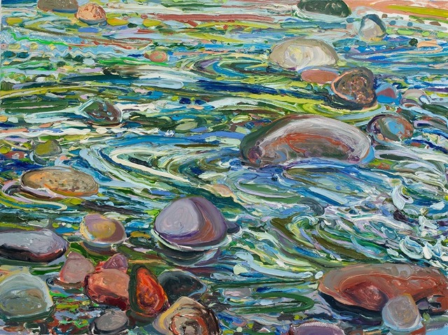 Lilian Garcia-Roig, ‘Cumulative Nature: Warm & Cool River Rocks’, 2019, Painting, Oil on canvas, Valley House Gallery & Sculpture Garden